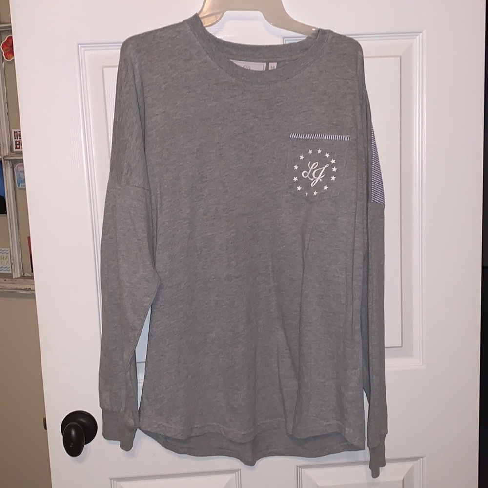 Seersucker flag long sleeve t-shirt